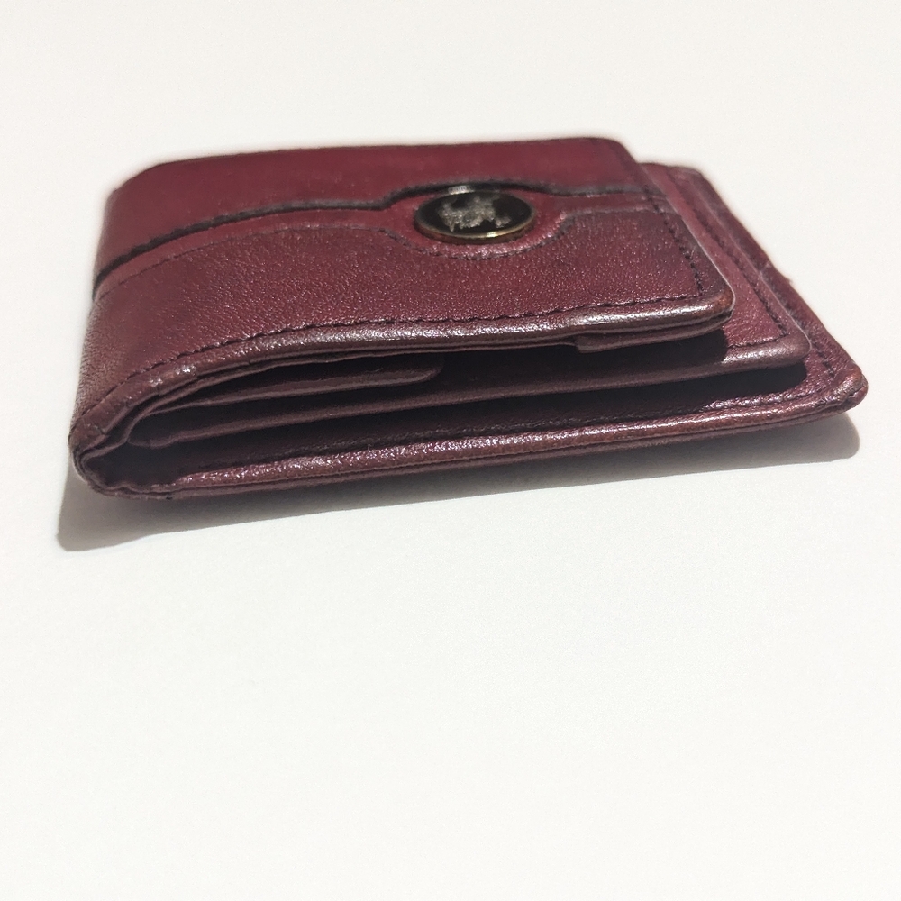Burberry Vintage Burgundy Leather Coin Purse W/ Silver Signature Accent - Picture 4 of 13